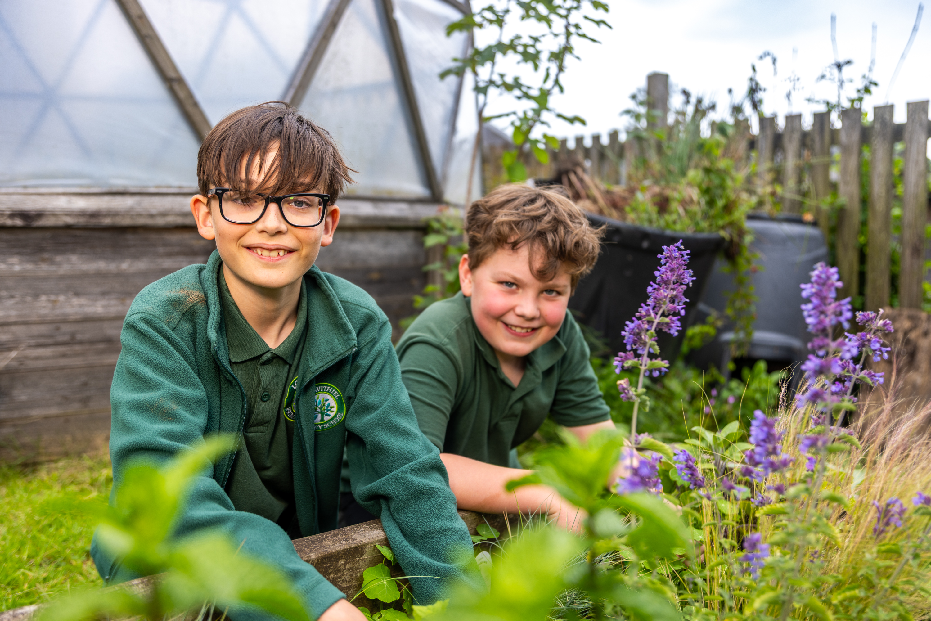 Lostwithiel Ofsted Photo - Boys Outdoor Learning Boys learning in an outdoor space at Lostwithiel Primary School